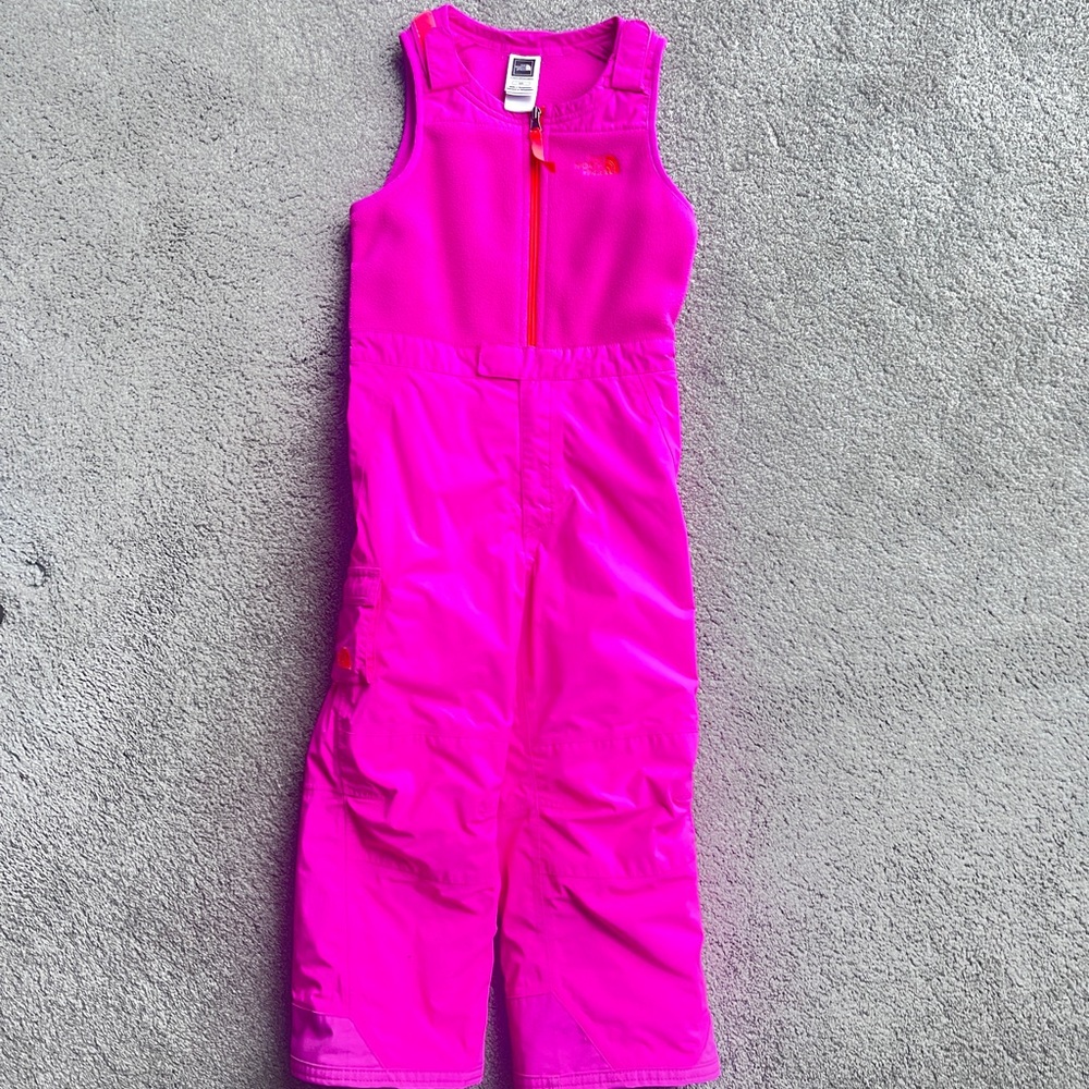 The North Face Girls Pink Snow Bib Size 5